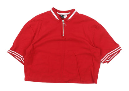 Womens UK Size S H&M Red Jersey Polo