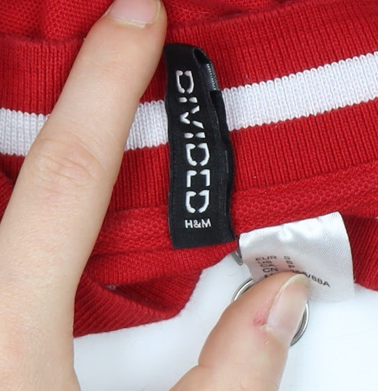 Womens UK Size S H&M Red Jersey Polo