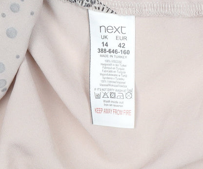 Next Women's Black Geometric Petite Top, Size 14