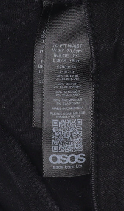 ASOS Men's Black Skinny Jeans, Size 29, Regular Fit