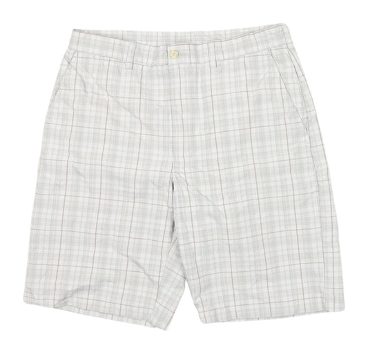 Ben Hogan Men's Grey Chino Shorts, Size 32, Preppy Plaid
