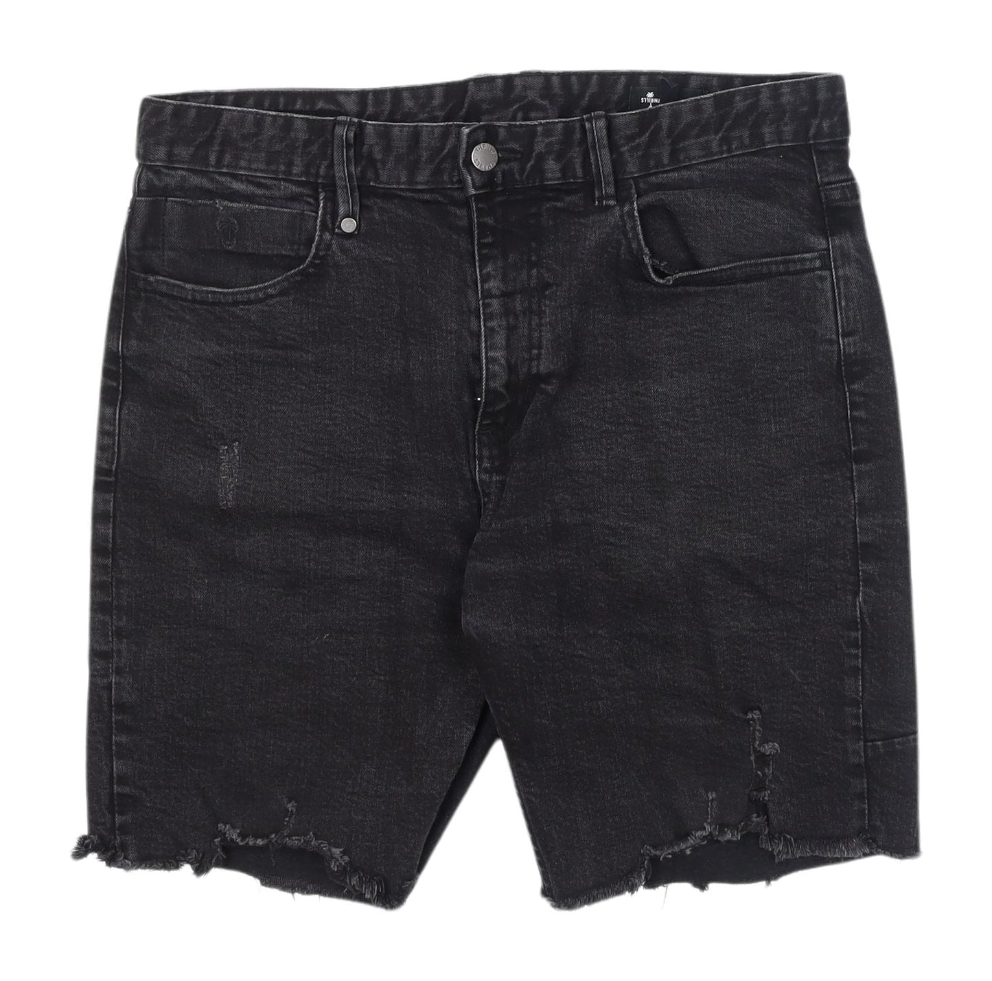 Thrills Men's Black Distressed Chino Shorts 32