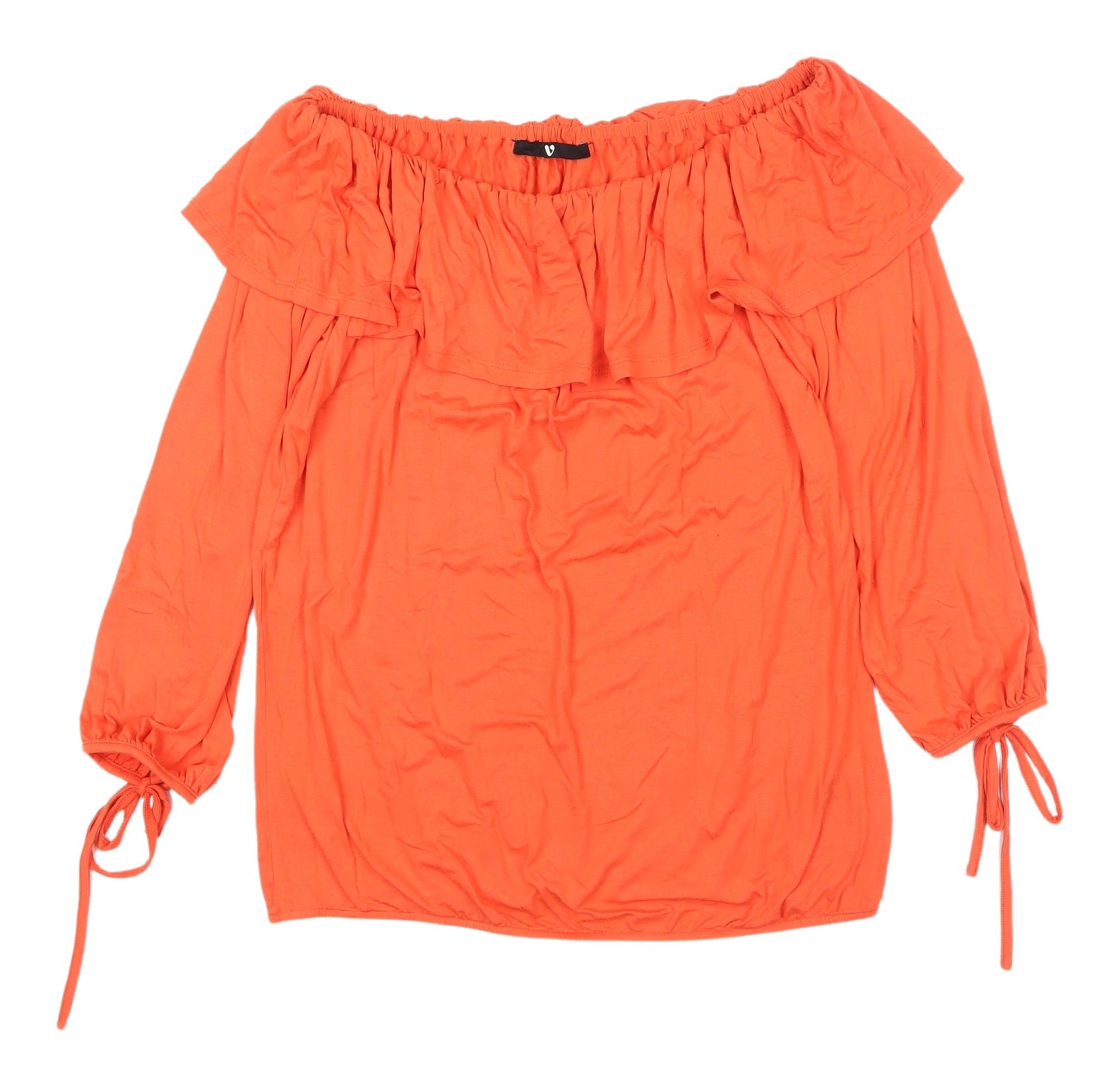 Womens UK Size 14 Very Orange Off the Shoulder Blouse