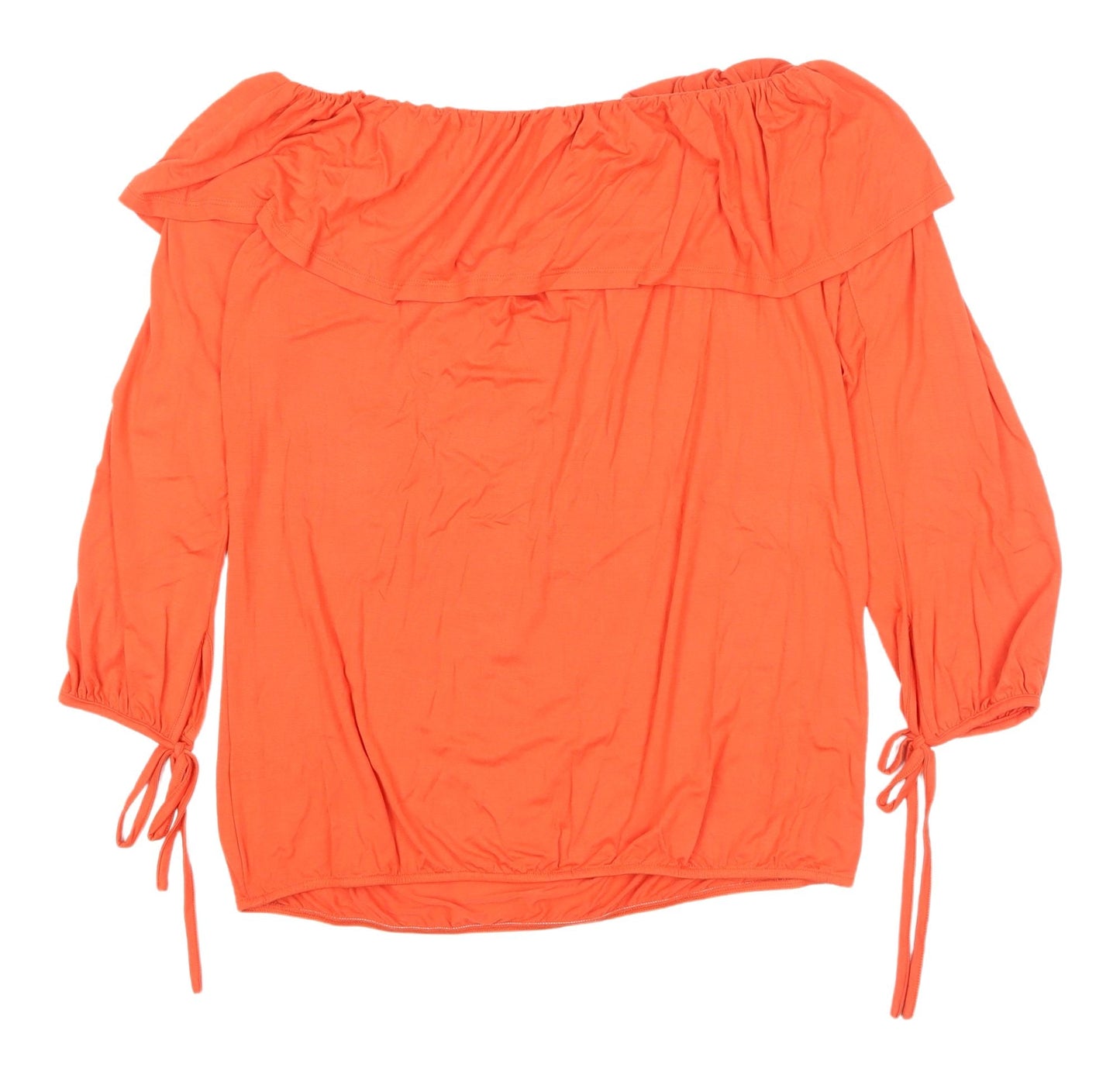 Womens UK Size 14 Very Orange Off the Shoulder Blouse
