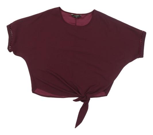 Womens UK Size 8 Lipsy Red Cropped Blouse