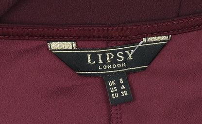 Womens UK Size 8 Lipsy Red Cropped Blouse