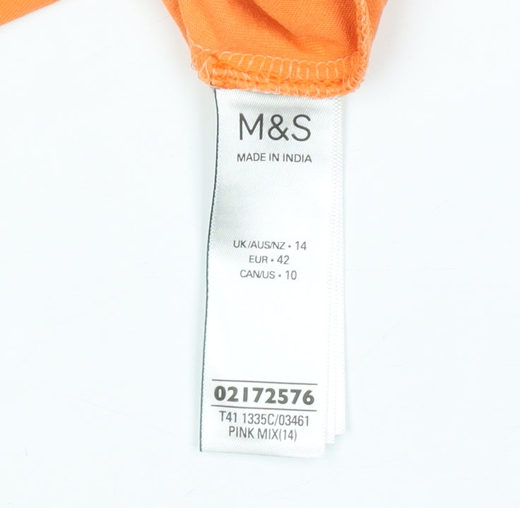 Womens UK Size 14 Marks and Spencer Multicoloured Basic T-Shirt