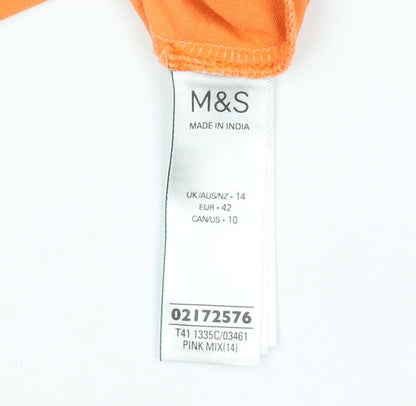 Womens UK Size 14 Marks and Spencer Multicoloured Basic T-Shirt