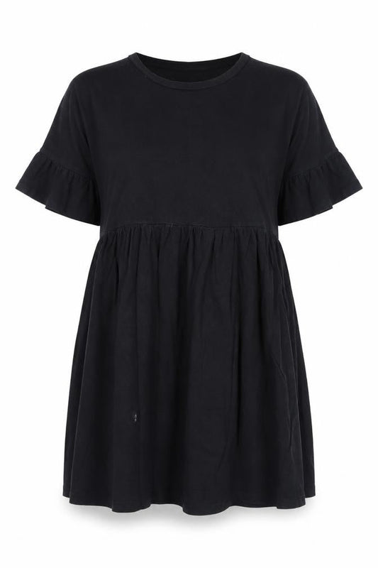 Front view of ASOS Women’s Black Short Sleeve Crew Neck Dress