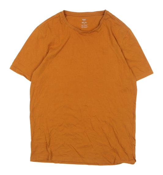 Marks and Spencer Men’s Slim Fit Brown T-Shirt Size M