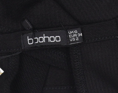 Boohoo Women's Black Tank Top UK 6 High Neck Sleeveless