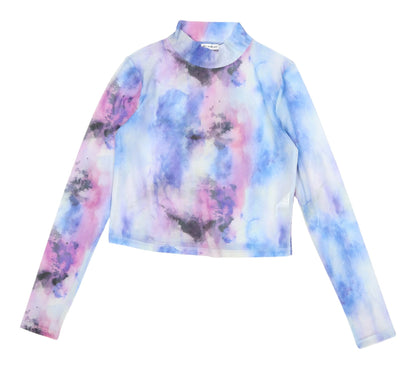 Womens UK Size S Light Before Dark Multicoloured Cropped Blouse