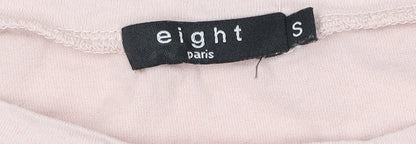 Womens UK Size S eight paris Pink Cropped T-Shirt