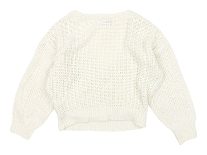 Womens UK Size 10 ASOS White Wrap Jumper