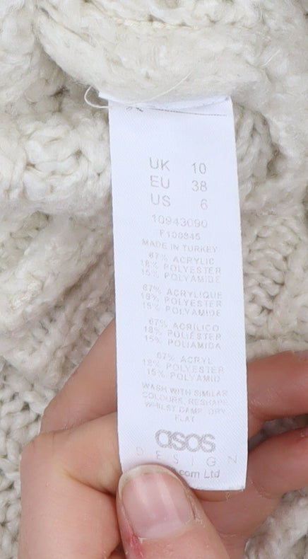 Womens UK Size 10 ASOS White Wrap Jumper