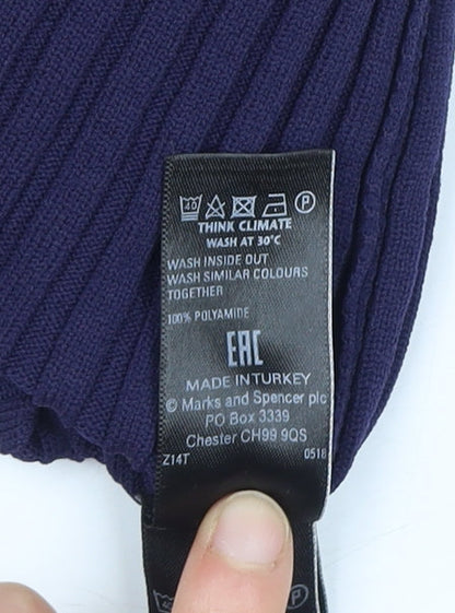 Womens UK Size 6 Marks and Spencer Blue Jersey Polo