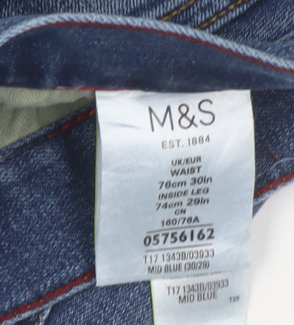 Marks and Spencer Men's Blue Straight Jeans Size 30