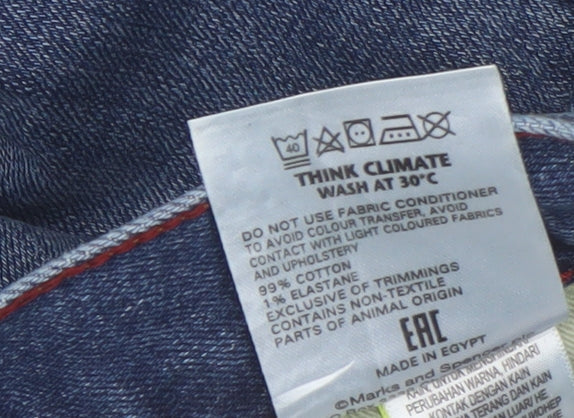 Marks and Spencer Men's Blue Straight Jeans Size 30