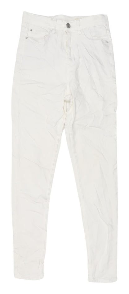 Womens UK Size 8 Marks and Spencer Regular Fit  White Jeans