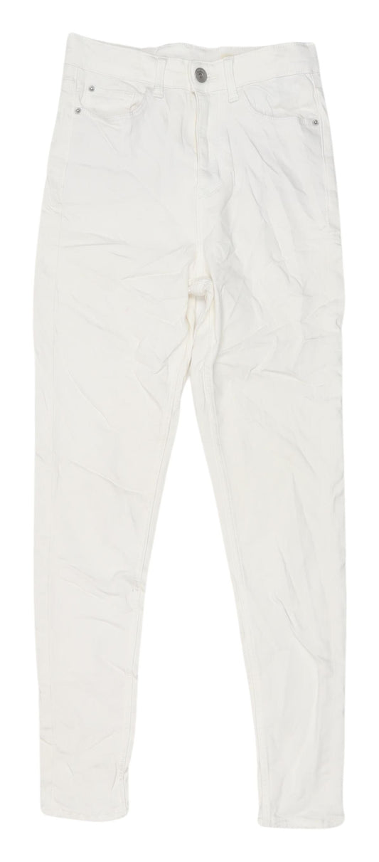 Womens UK Size 8 Marks and Spencer Regular Fit  White Jeans