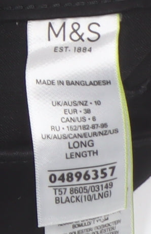 Womens UK Size 10 Marks and Spencer Regular Fit Skinny Black Jeans