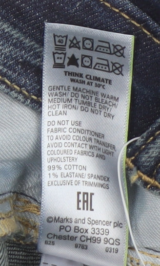 Marks and Spencer Men's Blue Slim Jeans, Size L