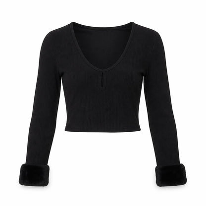 Womens UK Size 8 Divided Black Cropped T-Shirt