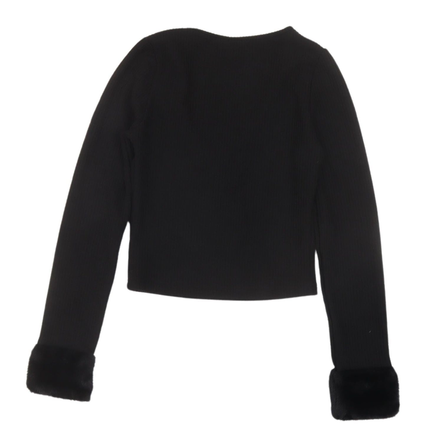 Womens UK Size 8 Divided Black Cropped T-Shirt