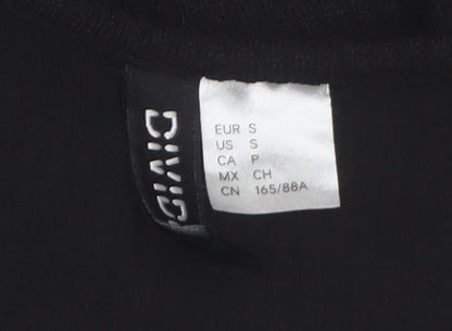 Womens UK Size 8 Divided Black Cropped T-Shirt