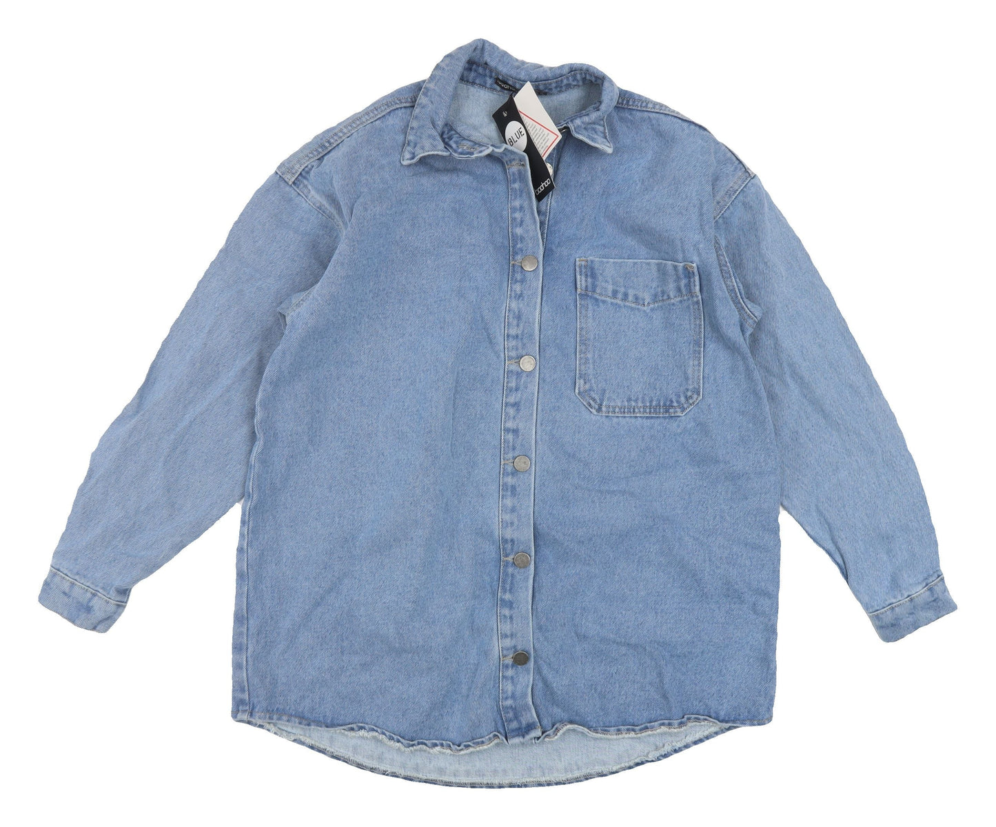 Boohoo Women's Blue Denim Jacket UK 6 Casual Style