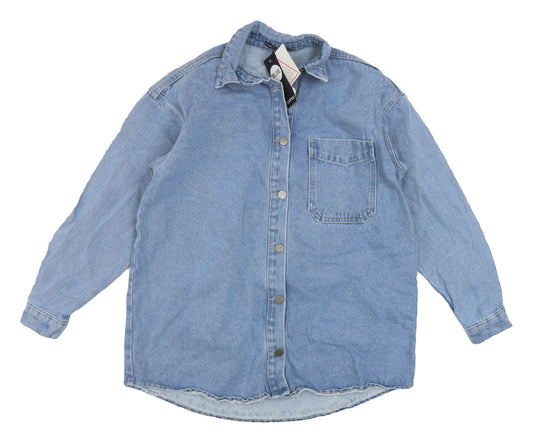 Boohoo Women's Blue Denim Jacket UK 6 Casual Style