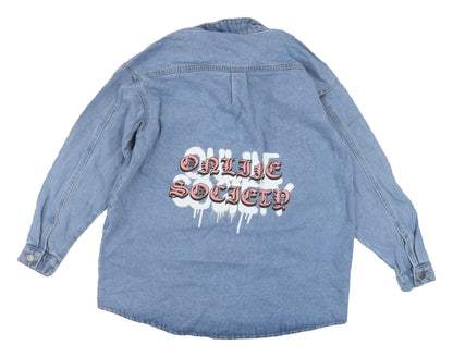 Boohoo Women's Blue Denim Jacket UK 6 Casual Style