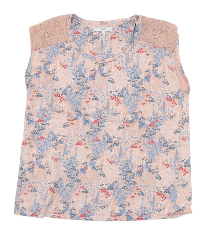 Next Women's Floral Multicoloured Tank Top UK 12 Cotton