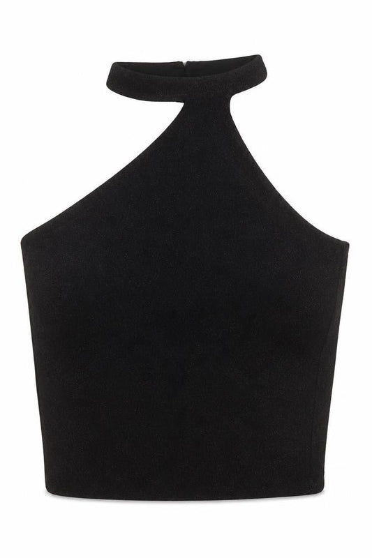 Noisy May Women's Black Cropped Halter Tank M