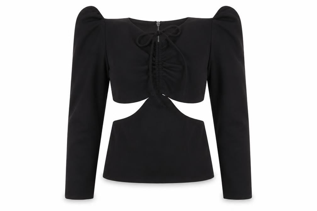 Womens UK Size XS Zara Black Cropped Blouse