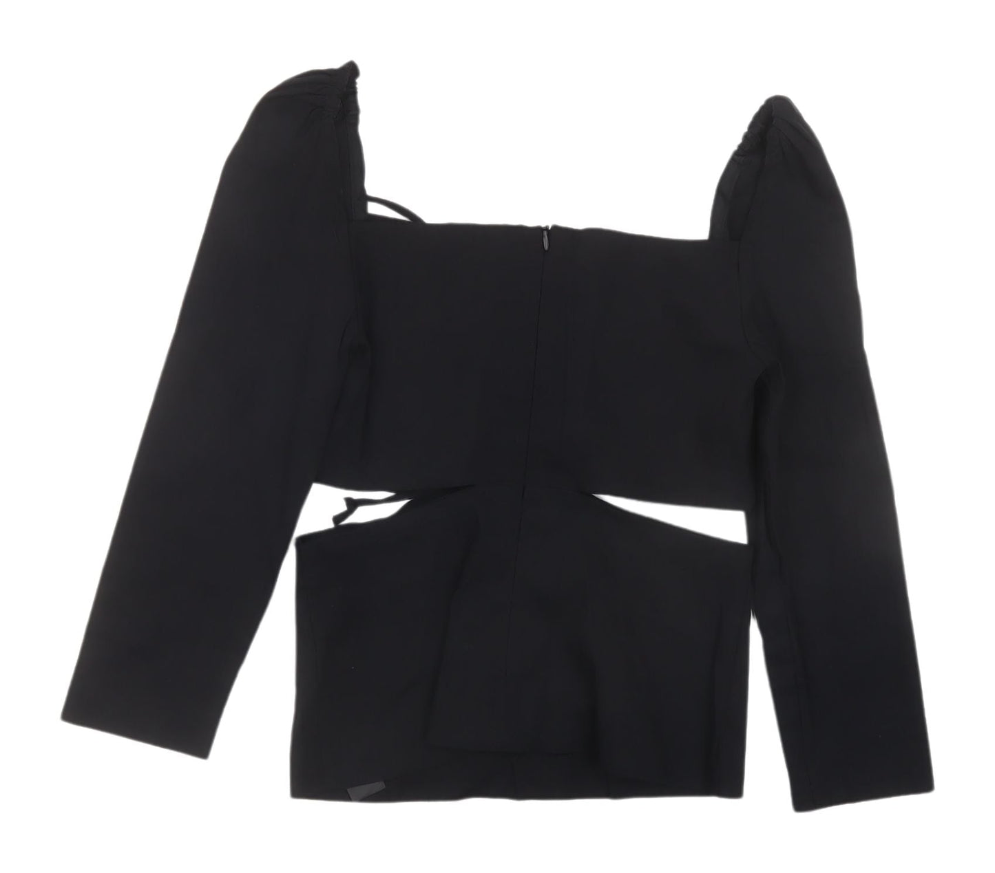 Womens UK Size XS Zara Black Cropped Blouse