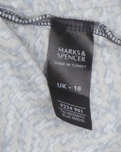 Womens UK Size 16 Marks and Spencer Blue Wrap Blouse