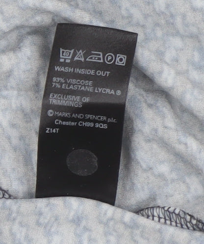 Womens UK Size 16 Marks and Spencer Blue Wrap Blouse