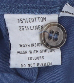 Finery Women's Blue Shirt Dress, UK 8, Cotton-Linen