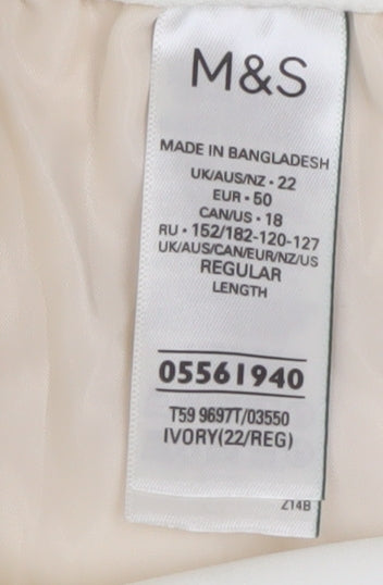 Marks and Spencer Women's Ivory Shorts Size 22