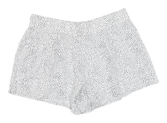 Marks and Spencer Women's White Polka Dot Shorts Size 22