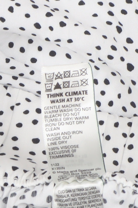 Marks and Spencer Women's White Polka Dot Shorts Size 22