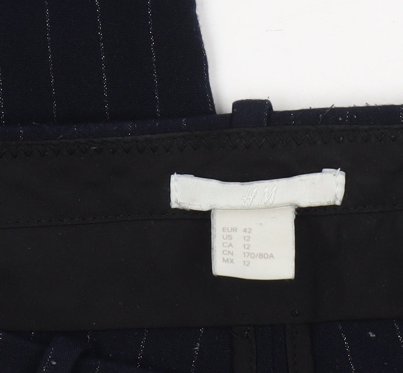 Womens UK Size 14 H&M Regular Fit Dress Pants Black Trousers