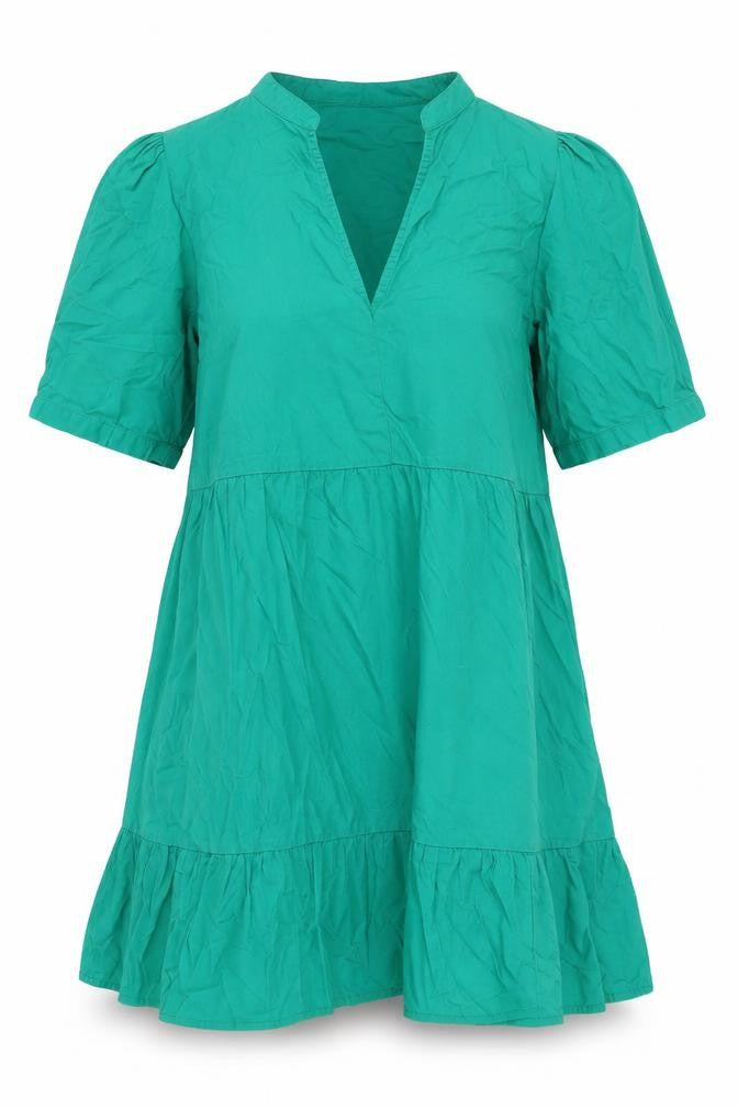 Front view of ASOS Women's Green Trapeze Swing Dress, size 10