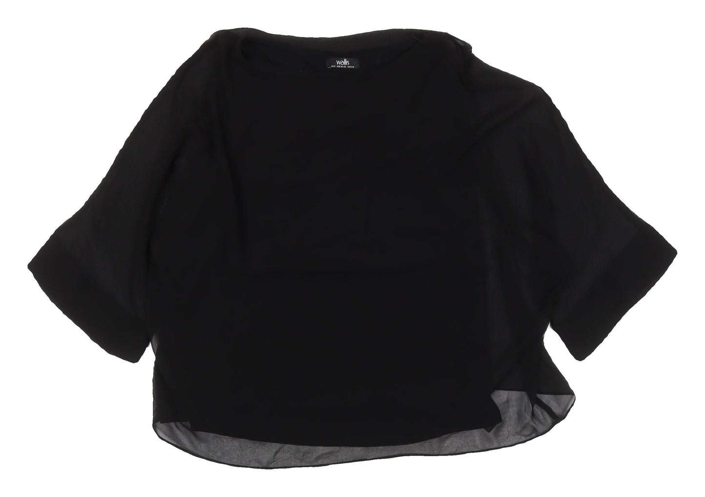 Womens UK Size M Wallis Black Basic Blouse