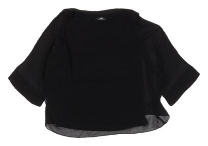 Womens UK Size M Wallis Black Basic Blouse
