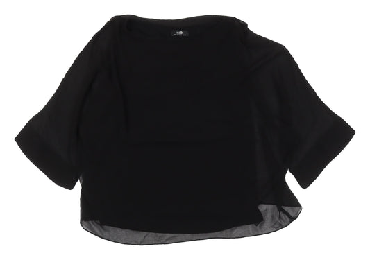 Womens UK Size M Wallis Black Basic Blouse