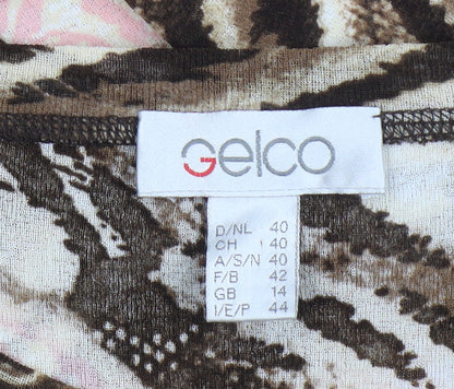 Womens UK Size 14 Gelco Multicoloured Jersey Blouse