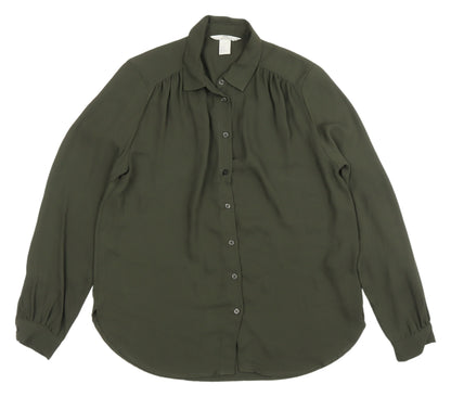 Womens UK Size 6 H&M Green  Button-Up