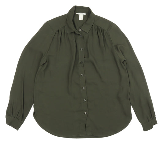 Womens UK Size 6 H&M Green  Button-Up